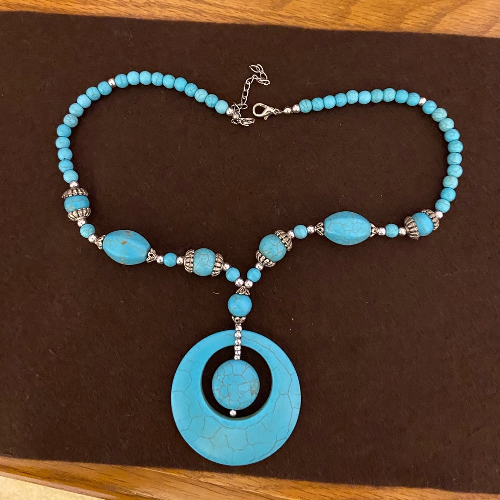 Boho turquoise necklace